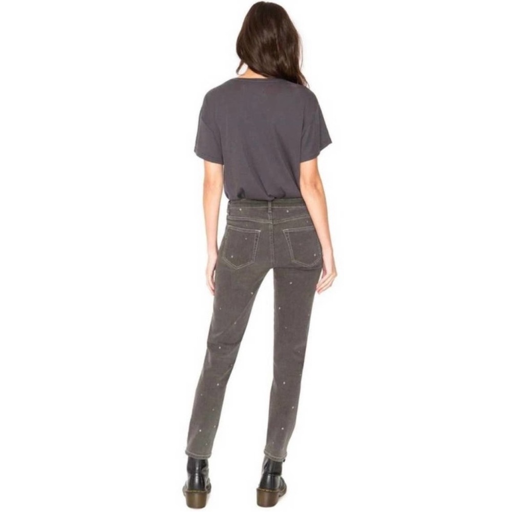 Free People x Sandrine Rose Polka Grey Medium Skinny Jean Size 26 NWT Boho - Picture 2 of 16